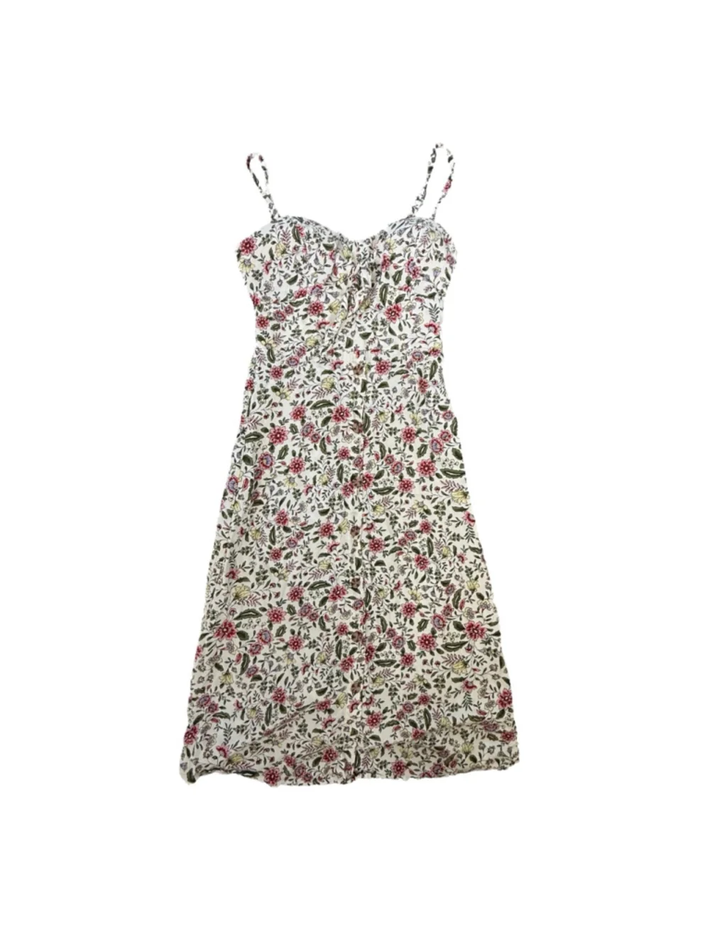 As U Wish Floral Tie-Front Midi Dress - Size S - Picture 2 of 10